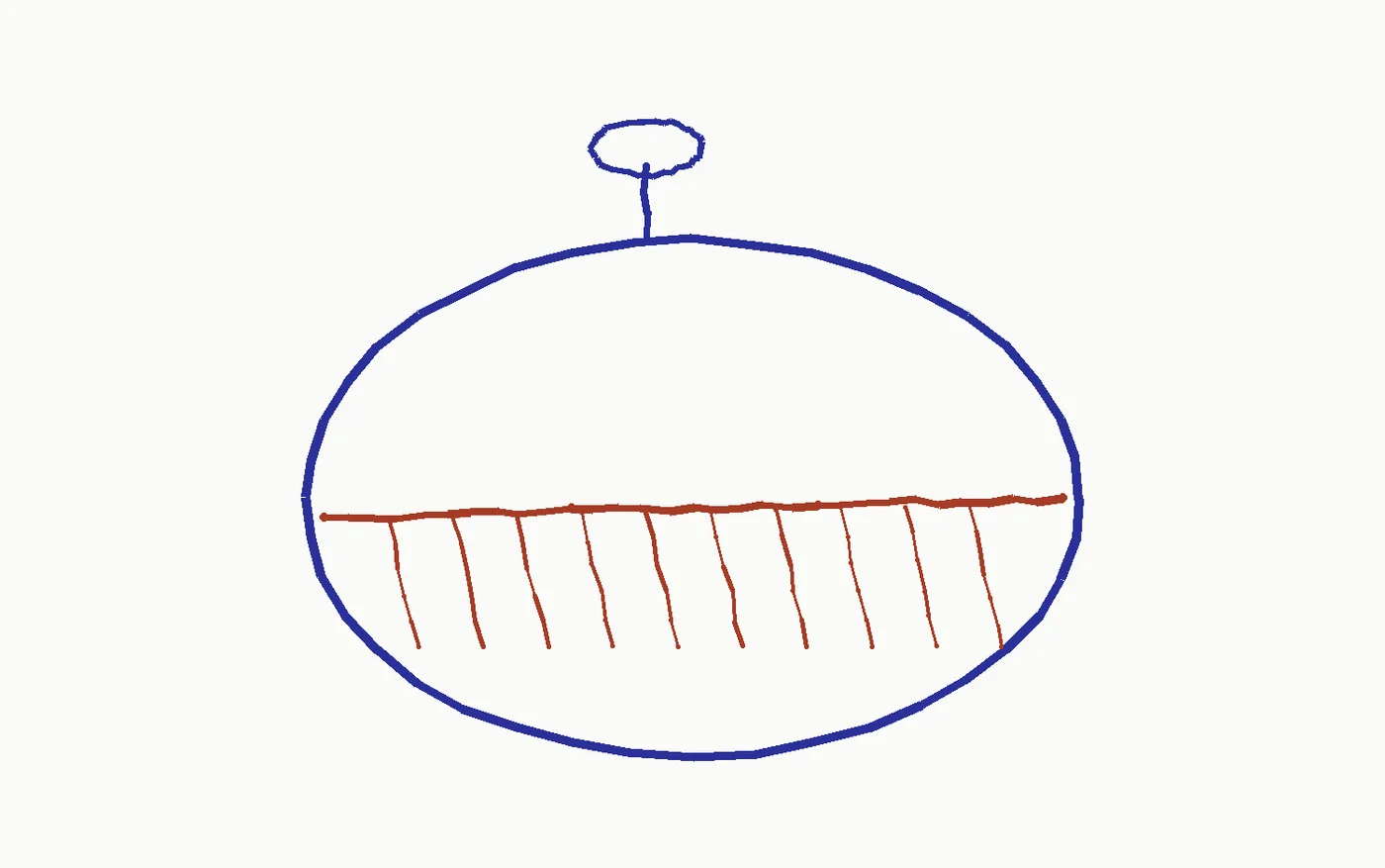 Marker drawing of a work week drawn as a kettle, most of it below the waterline